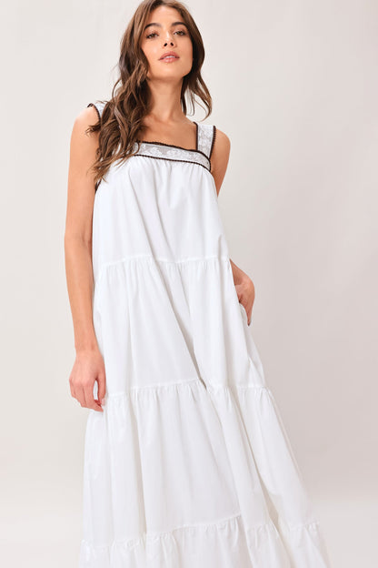 CLOUD LINE WOVEN MAXI DRESS - - DRESSES