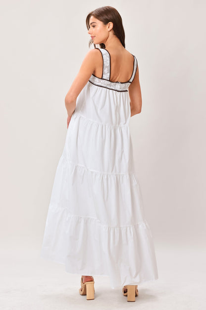CLOUD LINE WOVEN MAXI DRESS - - DRESSES
