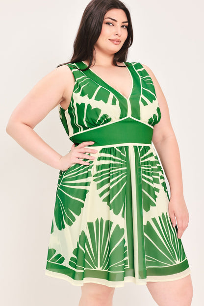 PALM BREEZE WOVEN MINI DRESS - - DRESSES