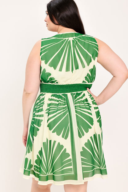 PALM BREEZE WOVEN MINI DRESS - - DRESSES