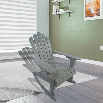Reclining Wooden Outdoor Rocking Adirondack Chair