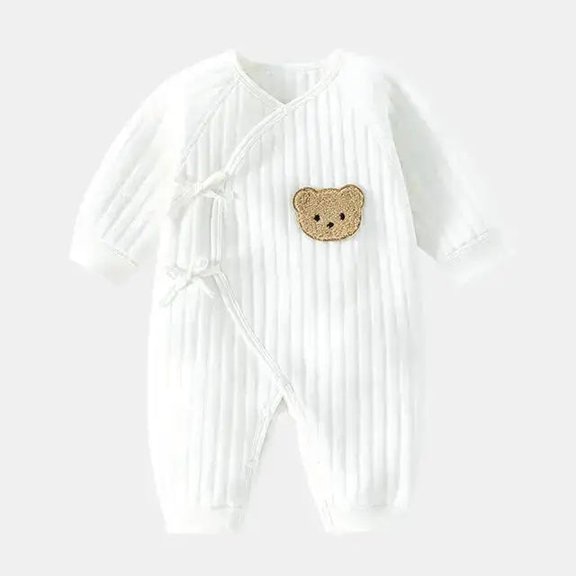 Baby Bear Romper - White Newborn - baby clothes