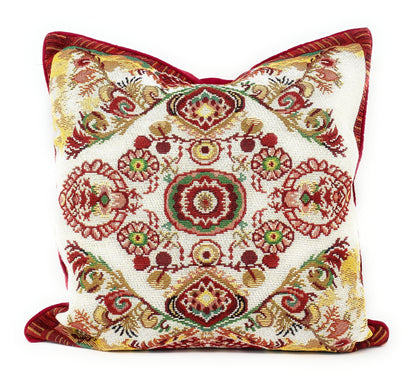 Tache Elegant Burgundy Ornate Paisley Woven Tapestry Throw Pillow Cover (18194) - 1 Piece - Pillow Cover
