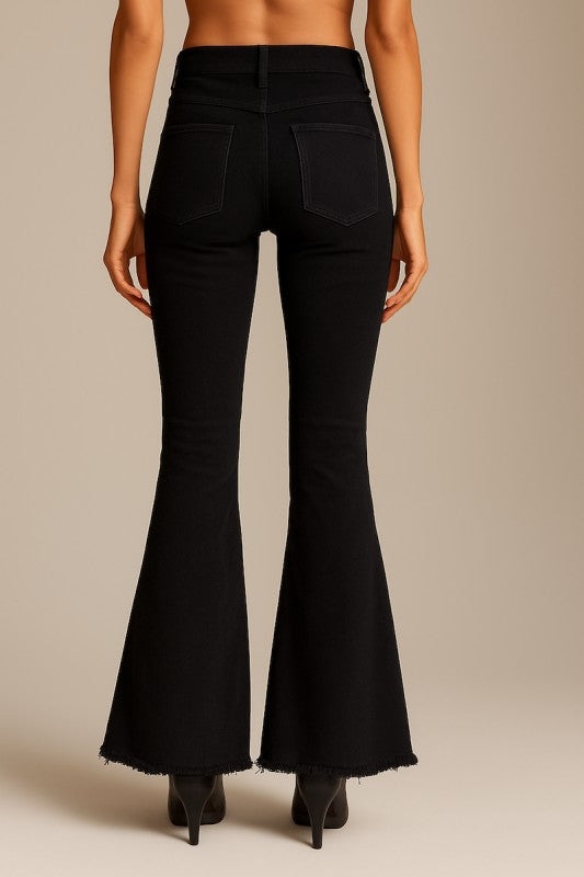 Red Suede Chap Panel Bell Bottom Jeans -32” Inseam- Neon Spur- {{Product type}}