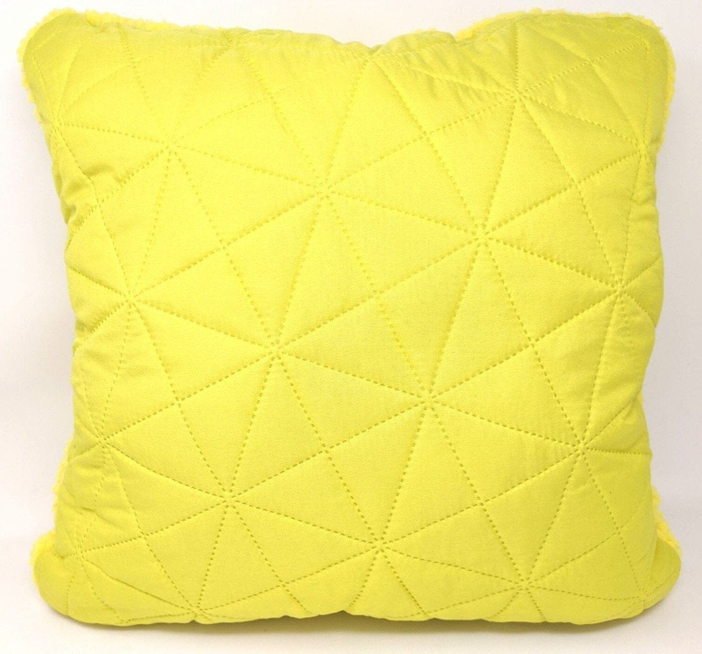 DaDa Bedding Hand-Made Tuscan Sun Yellow Sherpa Backside Quilted Throw Pillow - 18" x 18" - - Throw Pillows