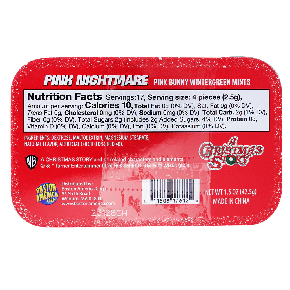 Christmas Story Pink Nightmare Wintergreen Mints Tin - - Christmas