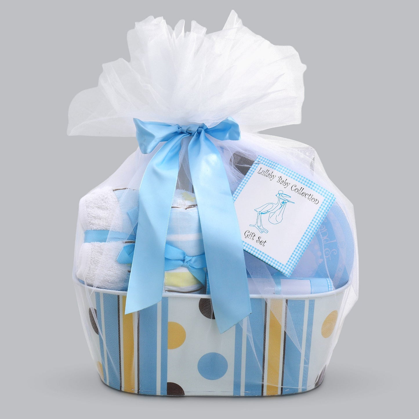 Welcome to the World Baby Boy Gift Basket - - Gift Baskets