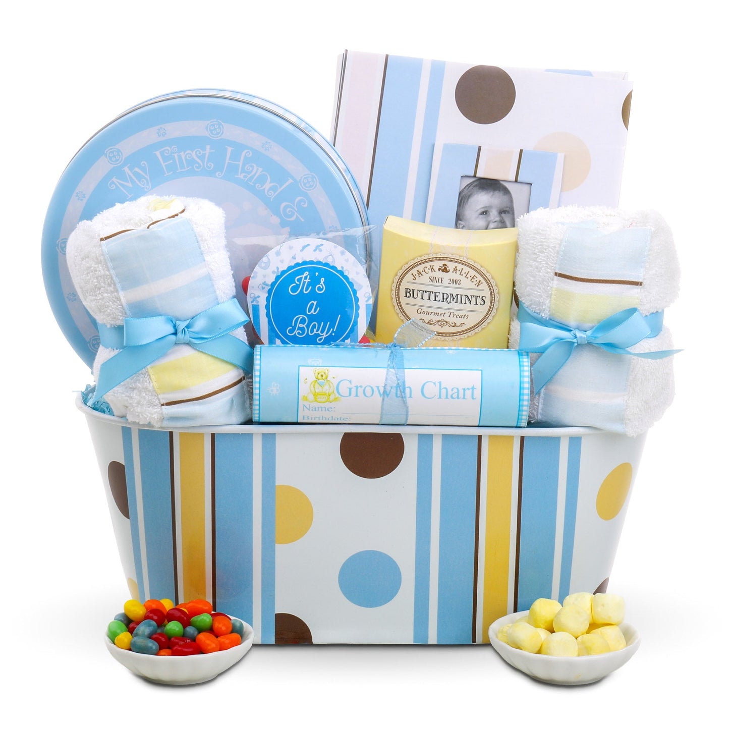 Welcome to the World Baby Boy Gift Basket - - Gift Baskets