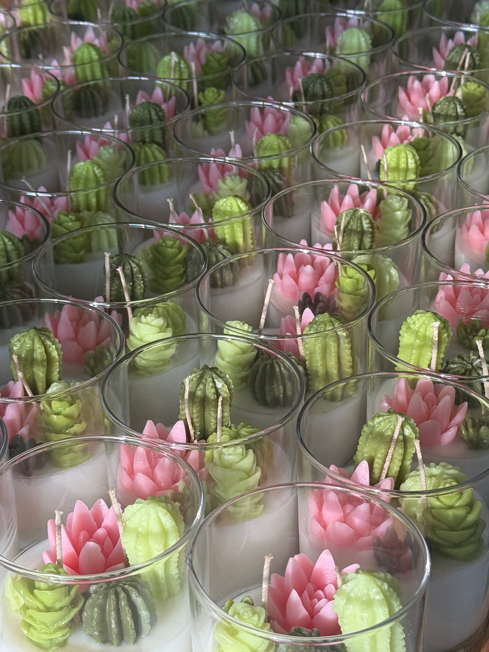 Cactus Flower Container Candle - - Candles
