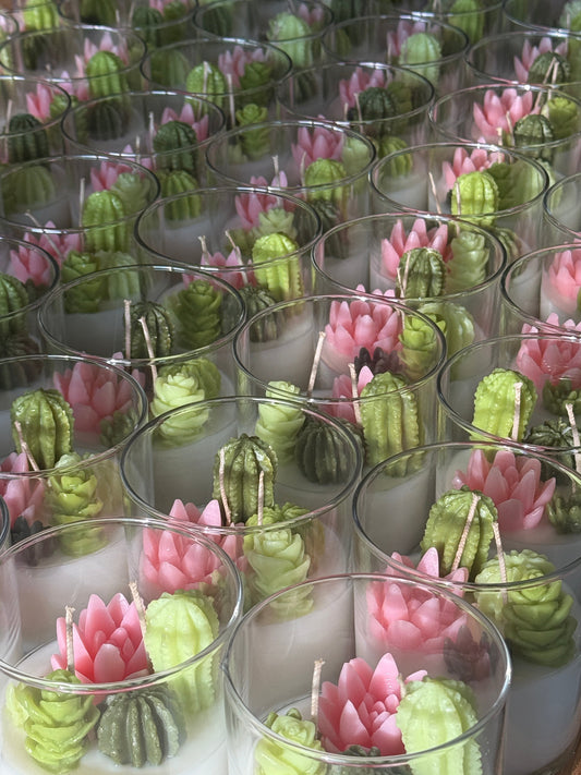 Cactus Flower Container Candle - - Candles