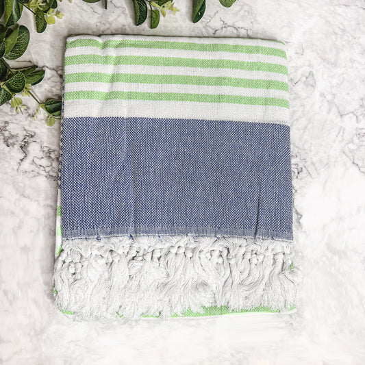 Pop Of Summer Lightweight Cotton Turkish Towel With Fringe - - Bath Towels
