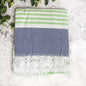 Pop Of Summer Turkish Towel 180GSM Lightweight Cotton Peshtemal Beach Bath Towel With Fringe - - Home & Garden