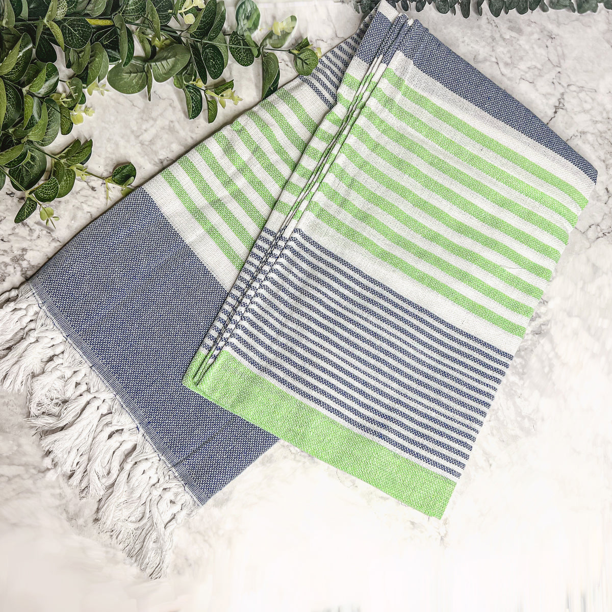 Pop Of Summer Turkish Towel 180GSM Lightweight Cotton Peshtemal Beach Bath Towel With Fringe - - Home & Garden