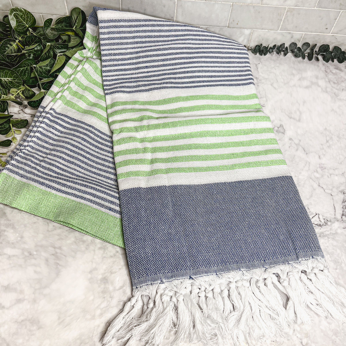Pop Of Summer Turkish Towel 180GSM Lightweight Cotton Peshtemal Beach Bath Towel With Fringe - - Home & Garden