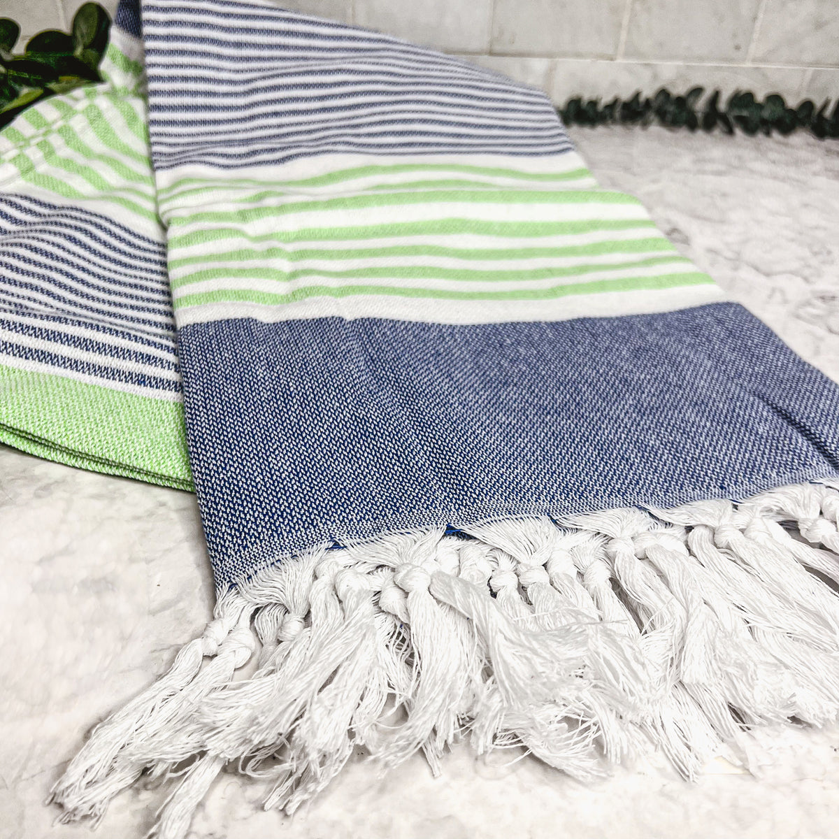 Pop Of Summer Turkish Towel 180GSM Lightweight Cotton Peshtemal Beach Bath Towel With Fringe - - Home & Garden
