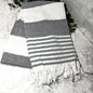 Mediterranean Cotton Bath Towel 180GSM Lightweight Gray Blue Summer - Gray - Textiles & Pillows