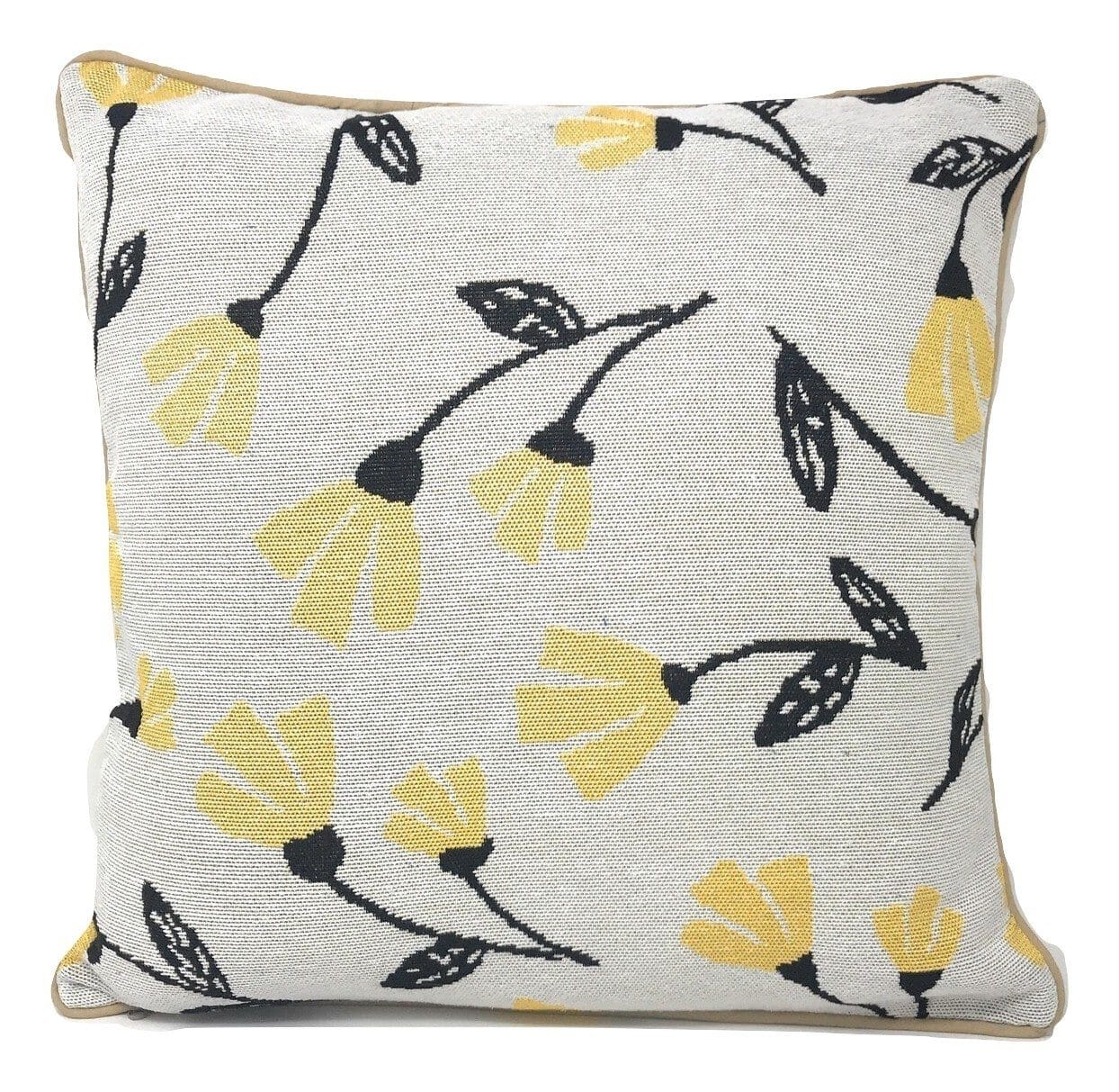 DaDa Bedding Yellow Fleur Floral Botanical Spring Tapestry Throw Pillow Cover, 16" x 16" (18112) - 1-Piece - Throw Pillow Covers