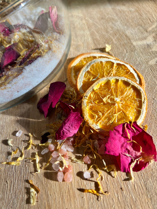 LOVE STRUCK - Calendula, Rose & Orange Botanical Bath Salts - - Bath Salts