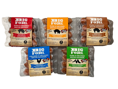 The Bacon Sausage Collection - All Five Flavors - - Encased Meats
