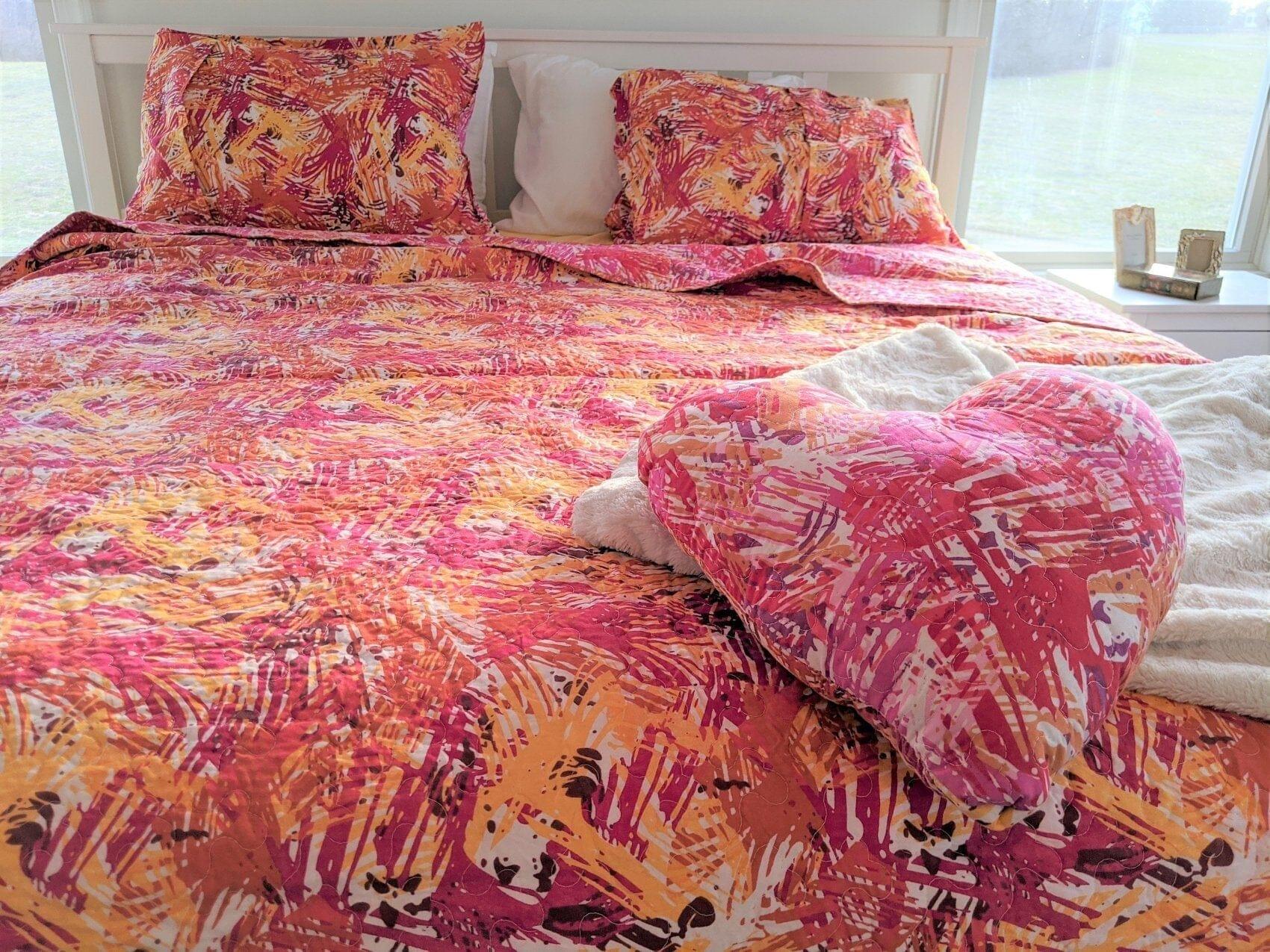 DaDa Bedding Lovely Pop of Colors Lightweight Reversible Quilted Bedspread Set (KBJ1625)- DaDalogy Bedding Collection- {{Product type}}