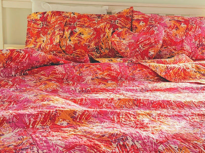 DaDa Bedding Lovely Pop of Colors Lightweight Reversible Quilted Bedspread Set (KBJ1625)- DaDalogy Bedding Collection- {{Product type}}