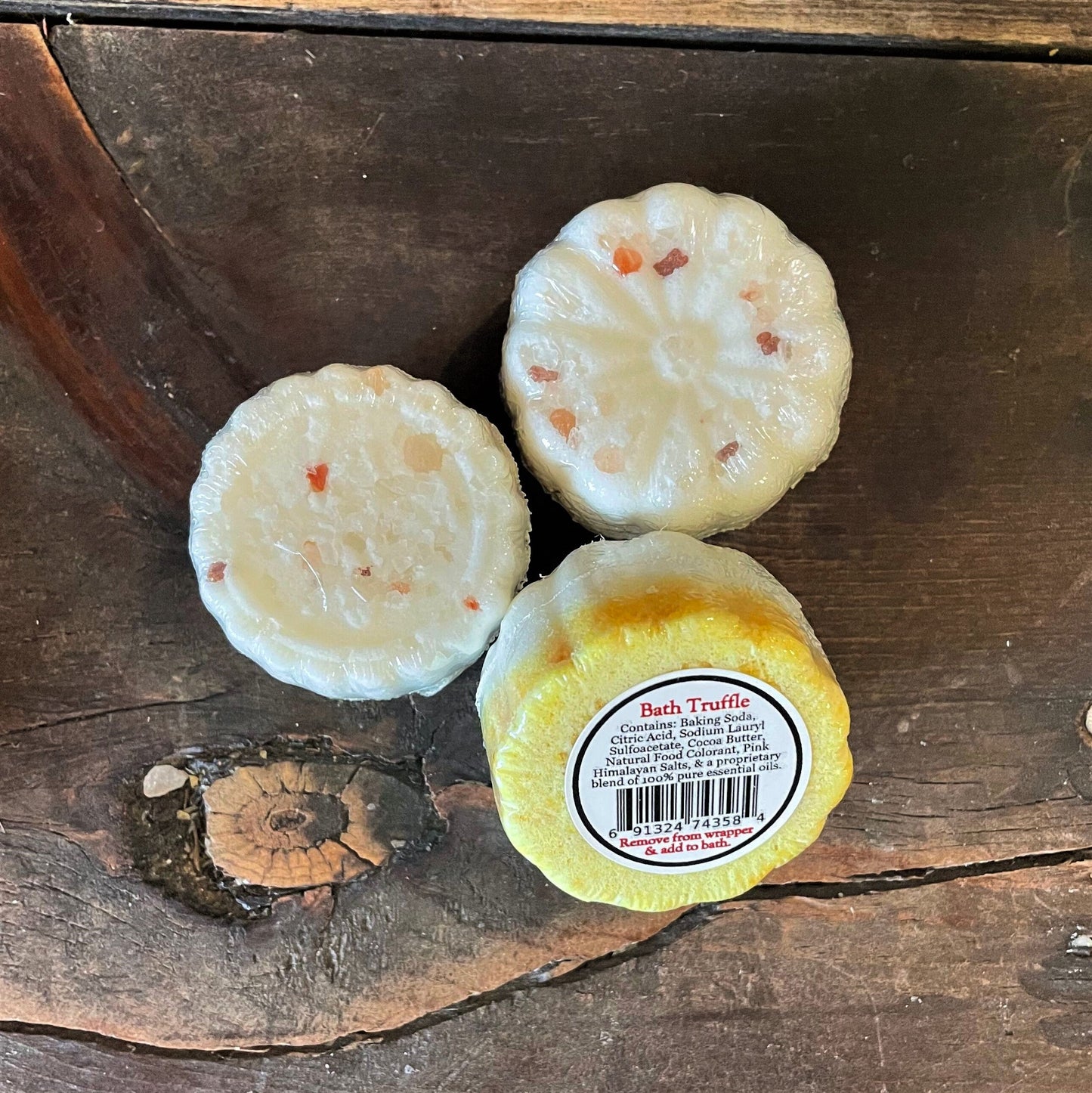 Bubble Bath Truffle - Mini Bubble Bath Bomb with Cocoa & Mango Butter - 1 Truffle - Lemon Rose (Seasonal - Jan-Jun) - Bath Truffles
