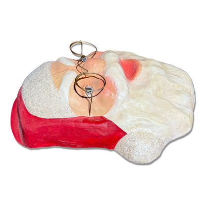 Retro Paper Mache Santa Face Wall Mount - - Christmas