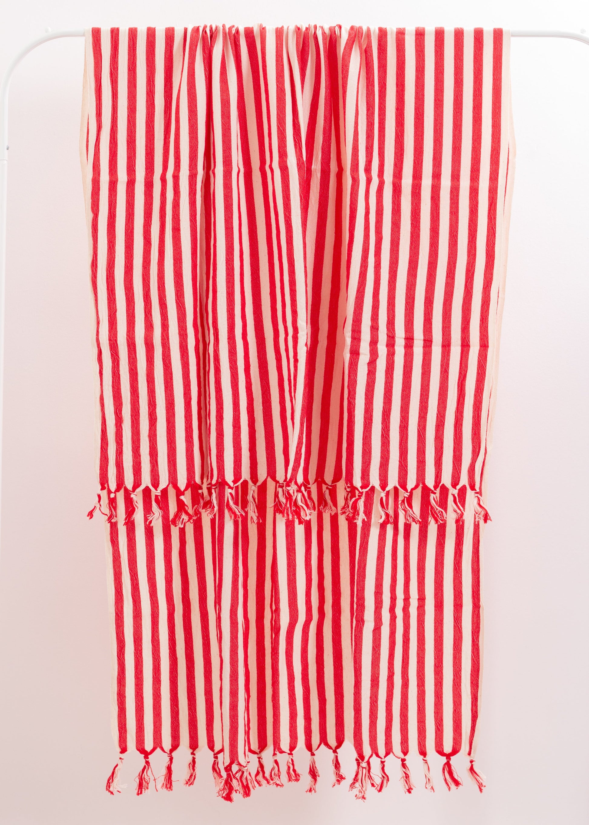 Girit Red Cotton Linen Towel - - Towels