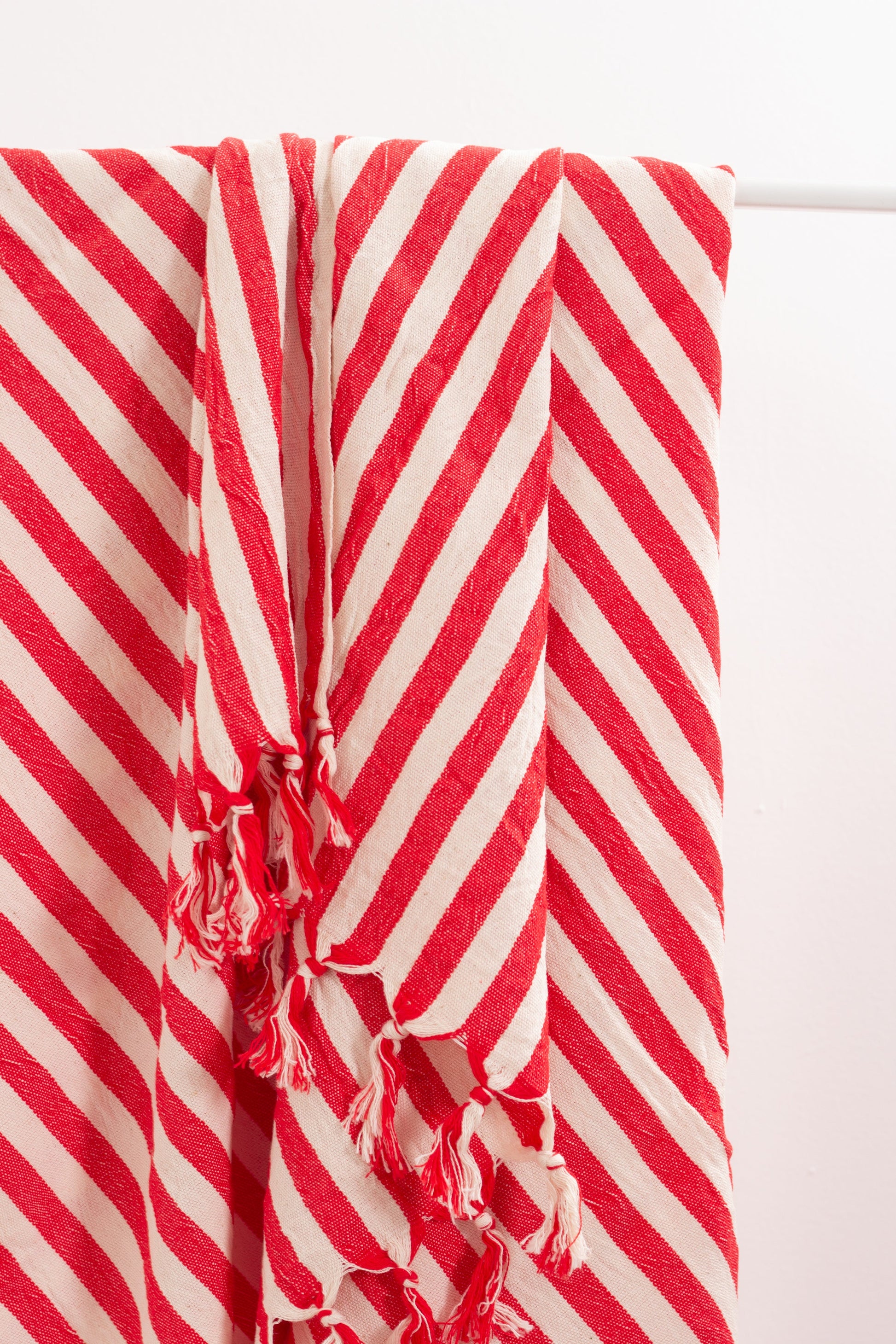 Girit Red Cotton Linen Towel - - Towels