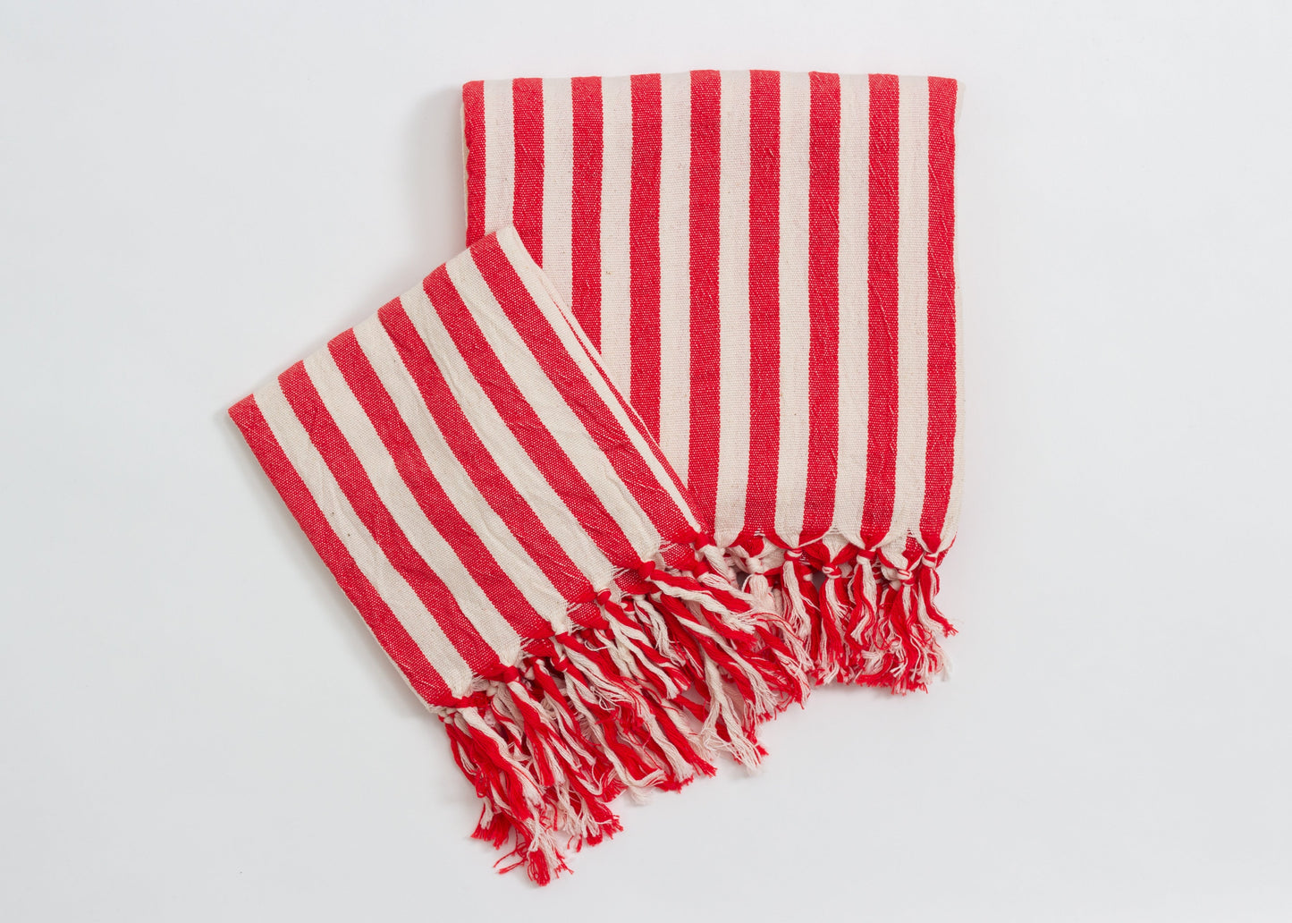 Girit Red Cotton Linen Towel - Bath & Hand Towel Set 37'' x 73'' (90 cm x 180 cm) - Towels