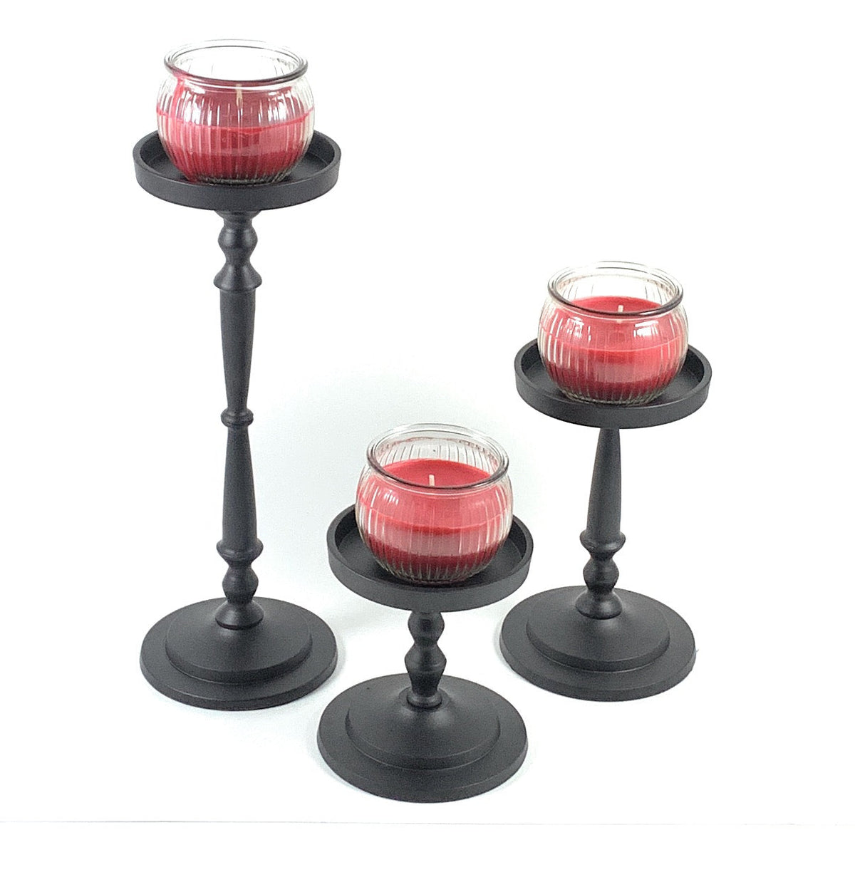 Vibhsa Pillar Candle Holder Sets of 3 - - home Decor
