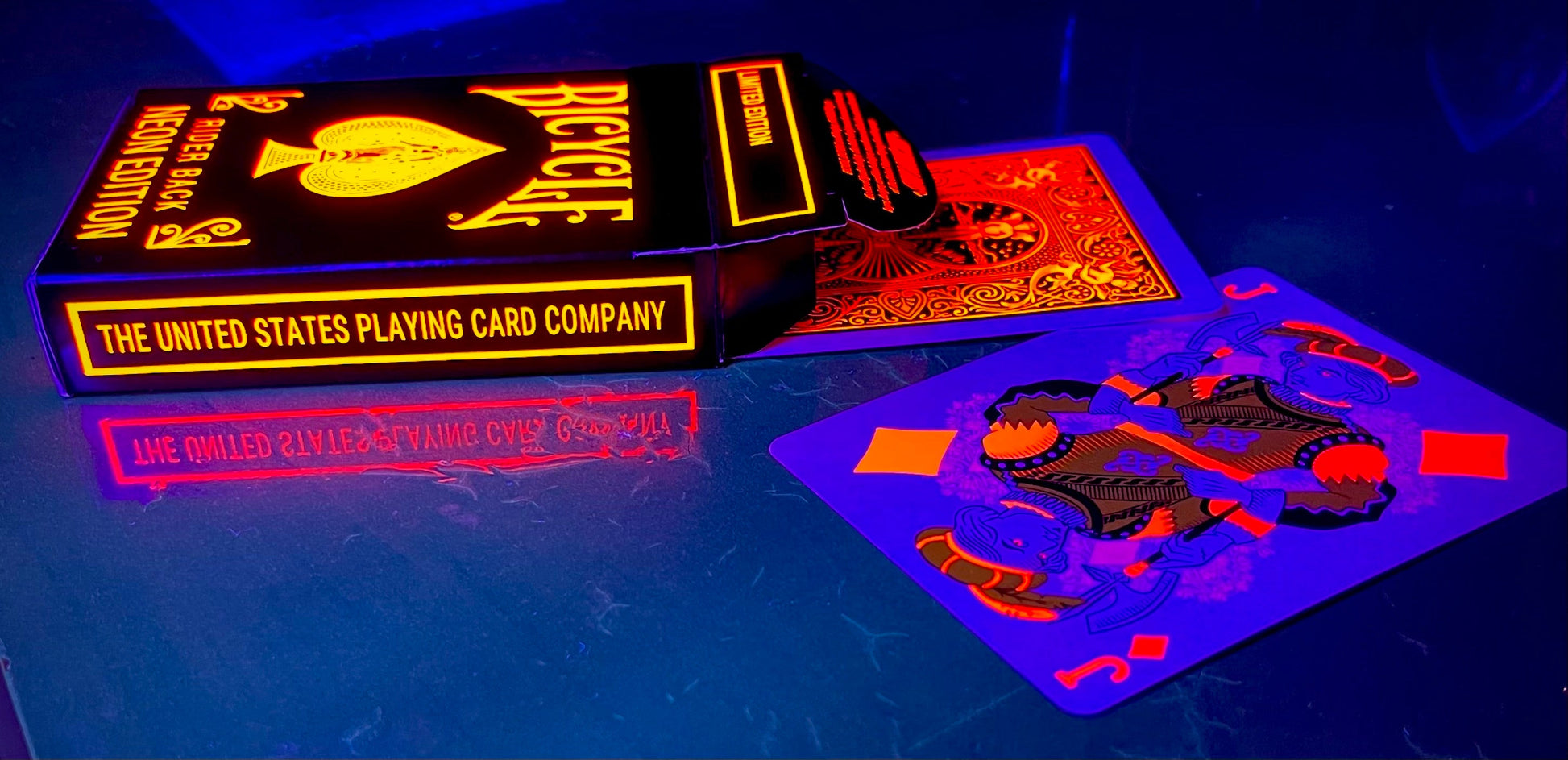Bicycle Neon Rider Back Solar-Orange Deck Playing Cards- Card-Addiction.com- {{Product type}}