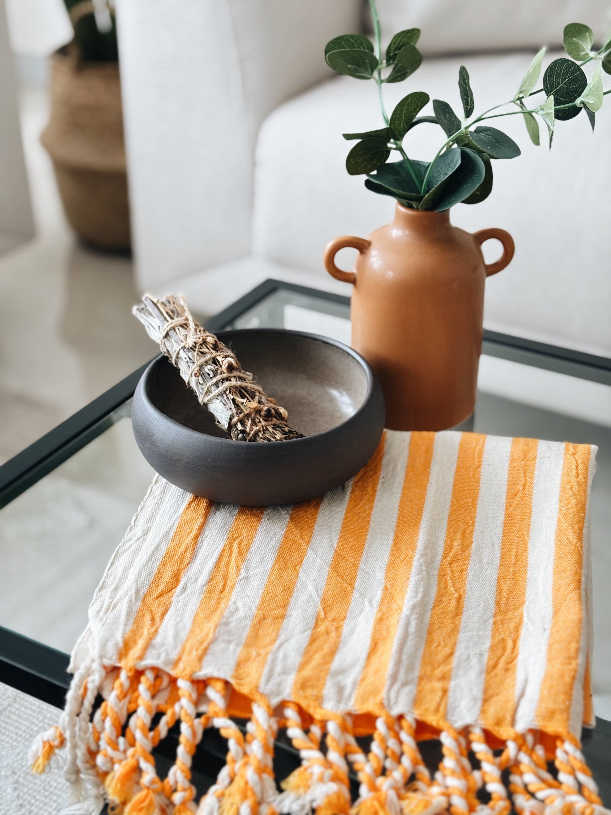 Girit Yellow Cotton Linen Towel - Bath Beach Towel 37'' x 73'' (90 cm x 180 cm) - Towels