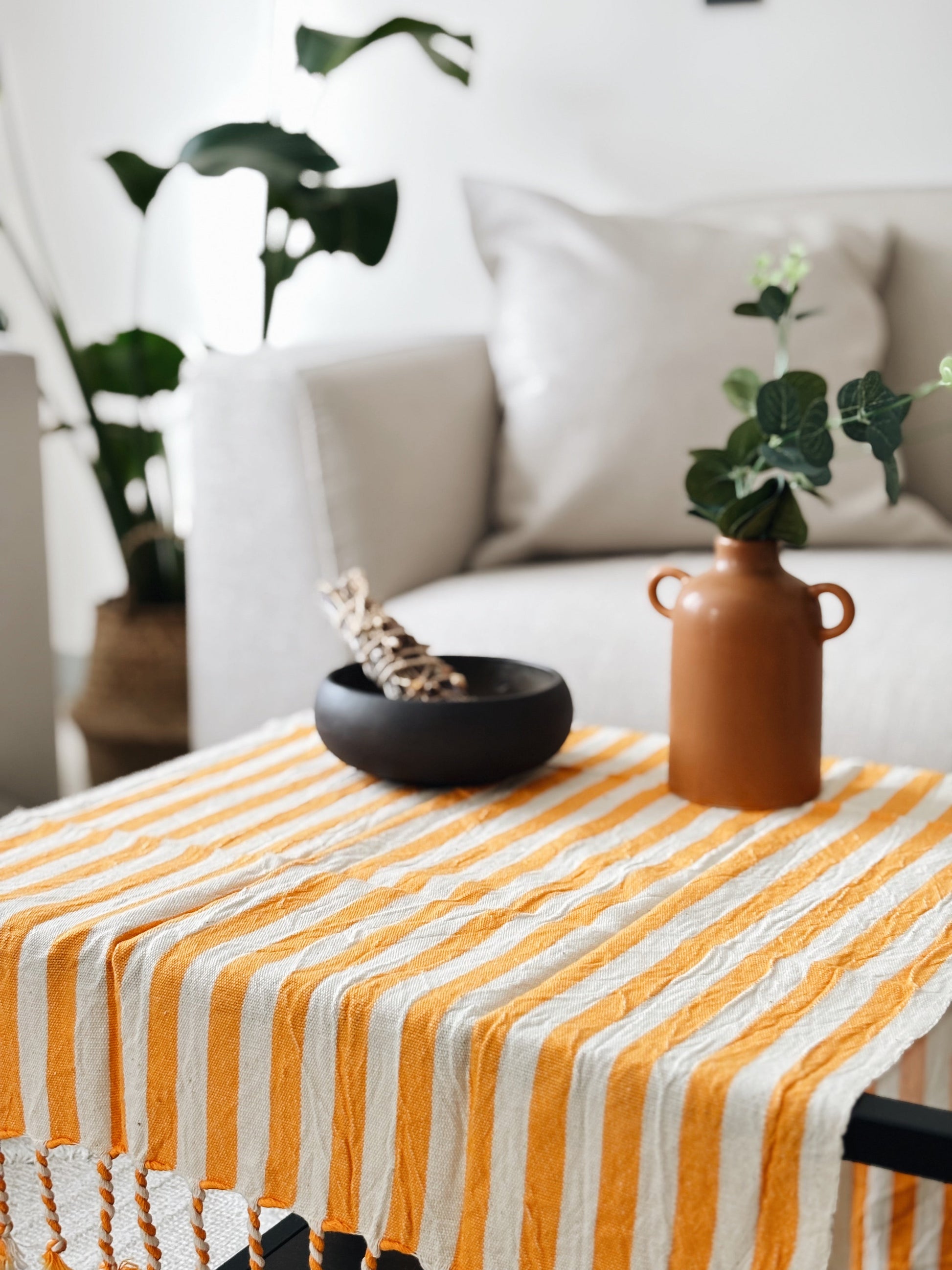 Girit Yellow Cotton Linen Towel - - Towels