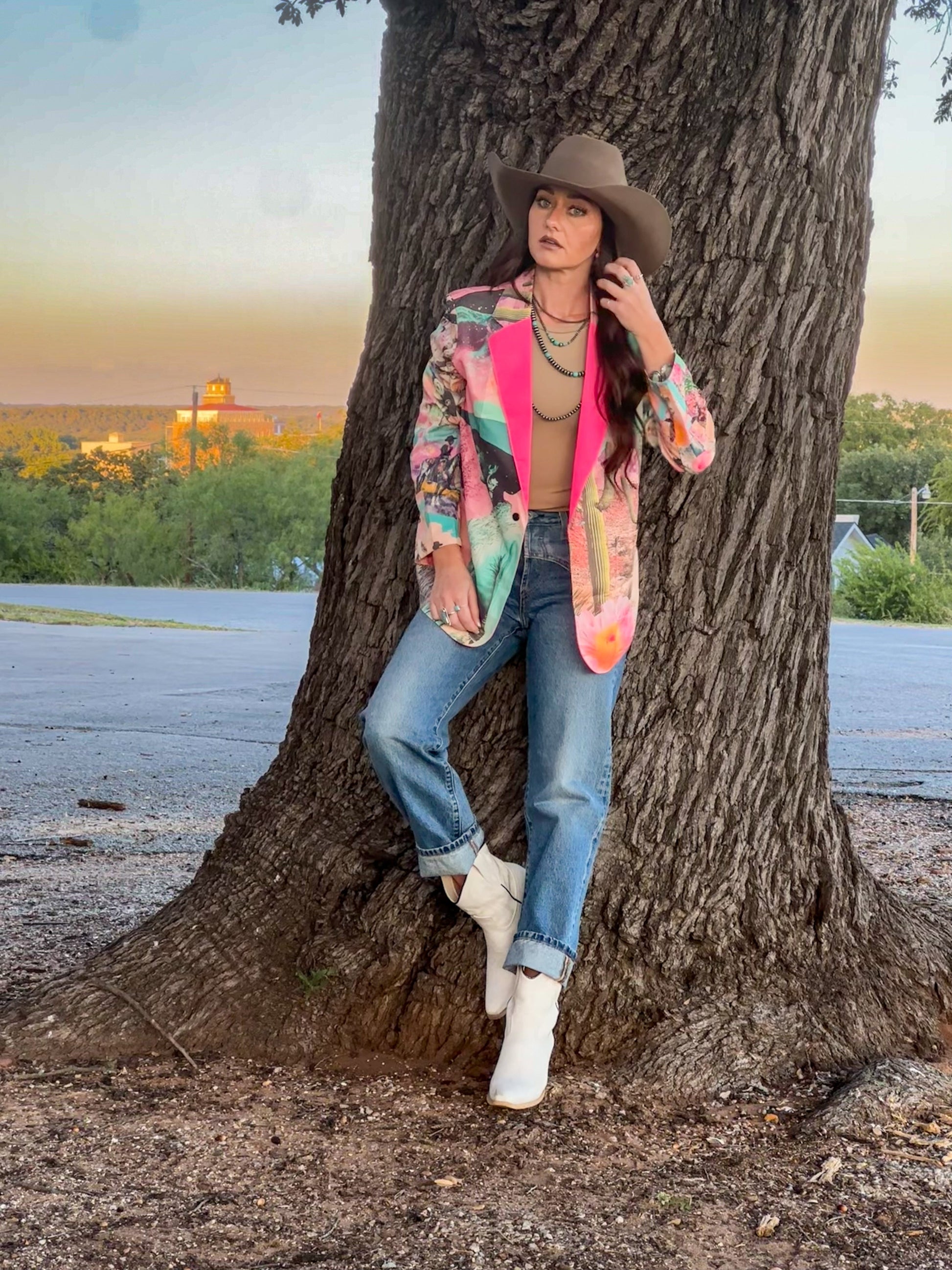 Baha Ranch Retro Pop Western Pop Cowgirl Blazer - - Jackets & Blazers