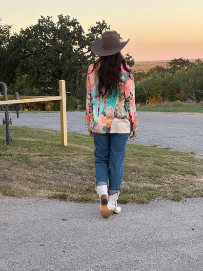 Baha Ranch Retro Pop Western Pop Cowgirl Blazer - - Jackets & Blazers