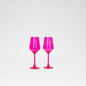 Hot Hot Pink - Colored Wine Glass - 2 Stemmed - Wine Glasses
