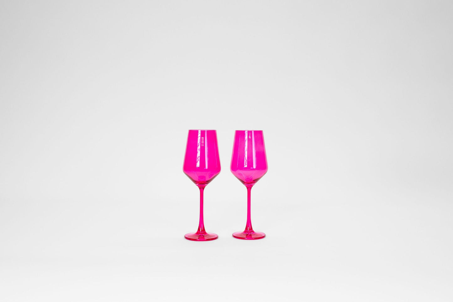 Hot Hot Pink - Stemless Colored Wine Glass - 2 Stemmed - Wine Glasses