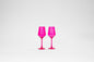 Hot Hot Pink - Stemless Colored Wine Glass - 2 Stemmed - Wine Glasses
