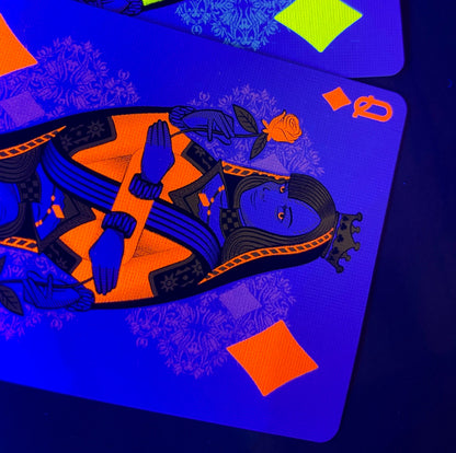 Bicycle Neon Rider Back Solar-Orange Deck Playing Cards- Card-Addiction.com- {{Product type}}