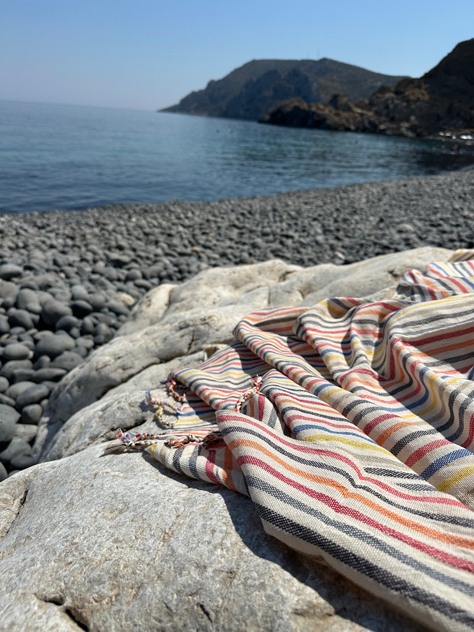 New Rainbow Cotton Linen Towel - - Towels