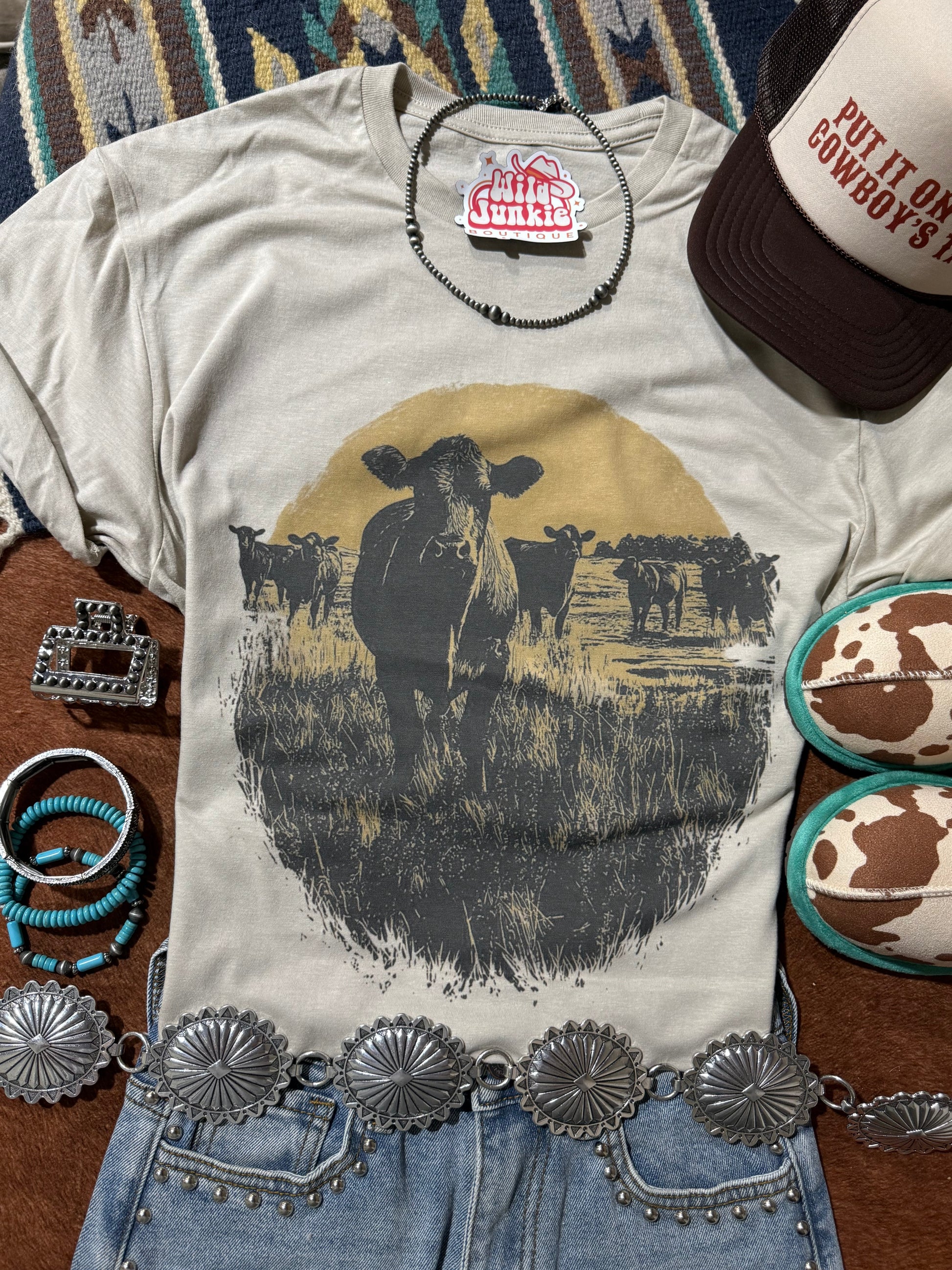 Pasture Sunset Graphic Tee- Wild Junkie- {{Product type}}