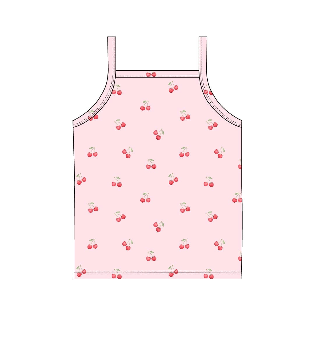 Cherry ribbed - Bamboo Tank - - top