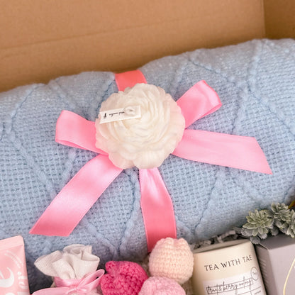 Self Care Gift Boxes for Women – Cozy Blanket & Tea Kit - -