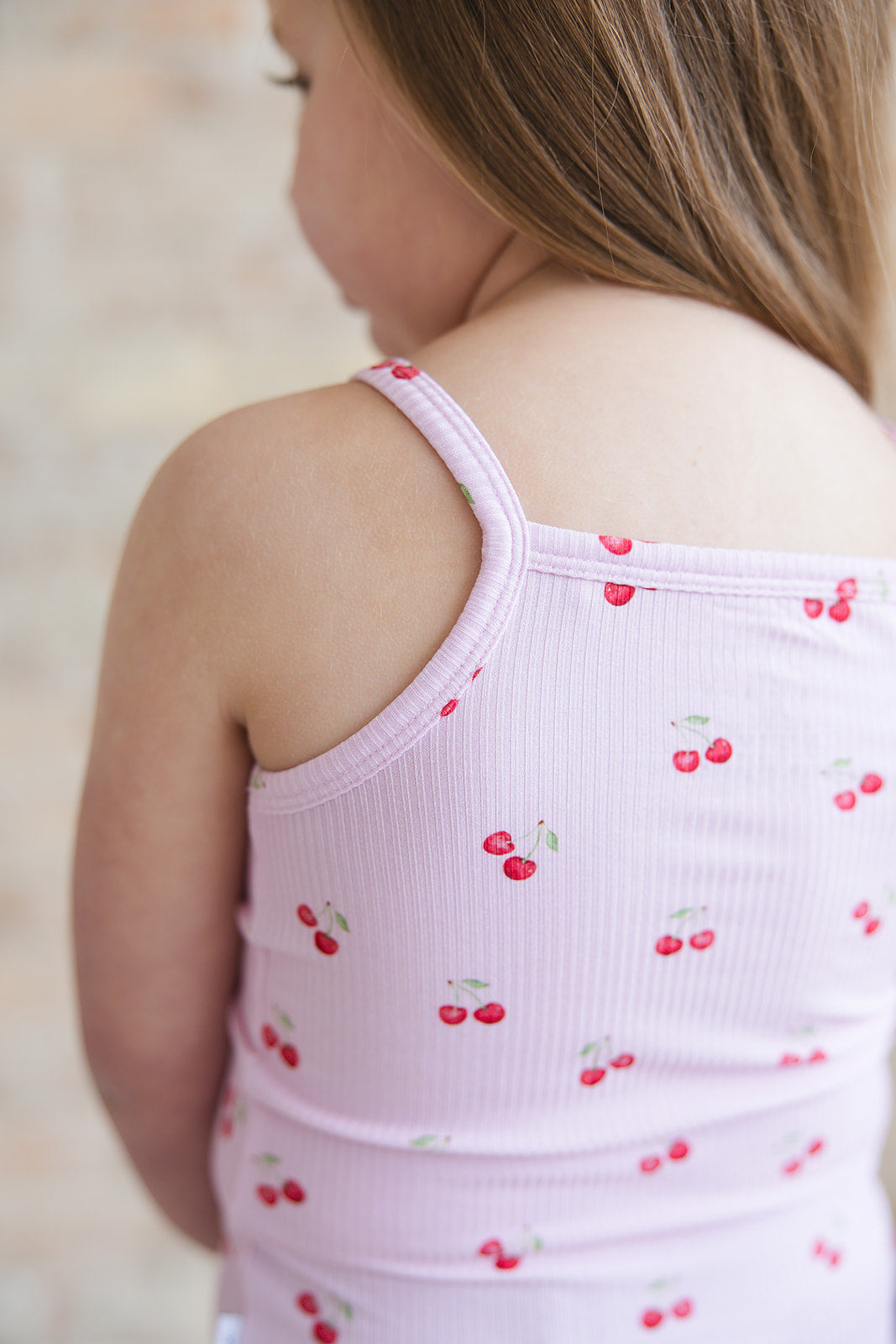 Cherry ribbed - Bamboo Tank - - top