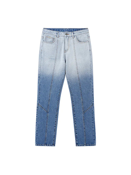 Distressed Washed Gradient Ripped Denim Jeans