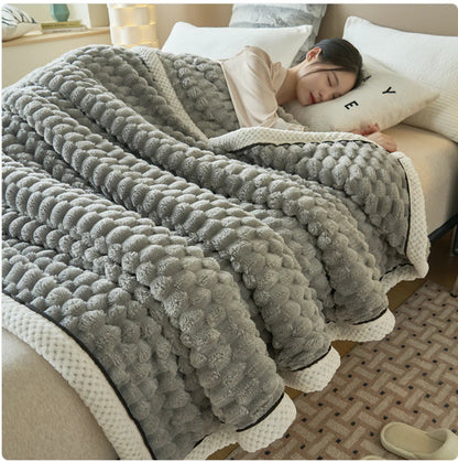 Winter Coral Flannel Thermal Blanket Kia Day Design