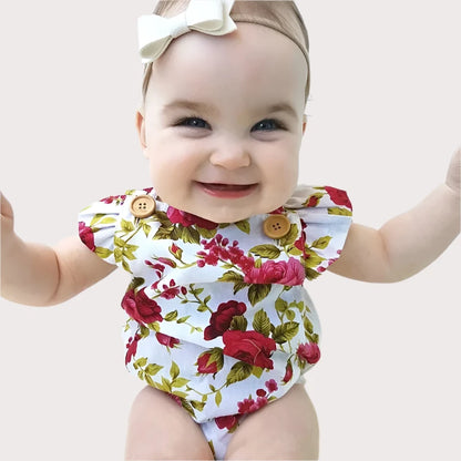 Baby Girls Jumpsuit Romper And Headband Set