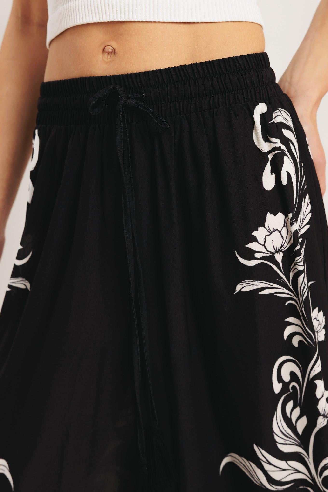 BLACK RIVIERA WOVEN PANTS - - PANTS