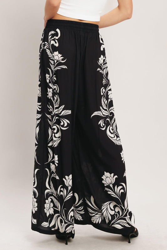 BLACK RIVIERA WOVEN PANTS - - PANTS